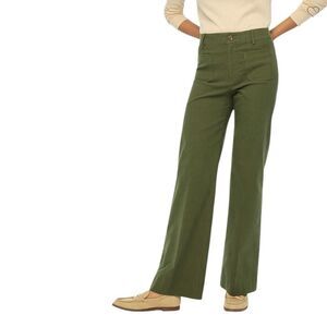 J Crew Lizzie high-rise patch-pocket wide-leg pant‎ Womens Size 34 Petite Green